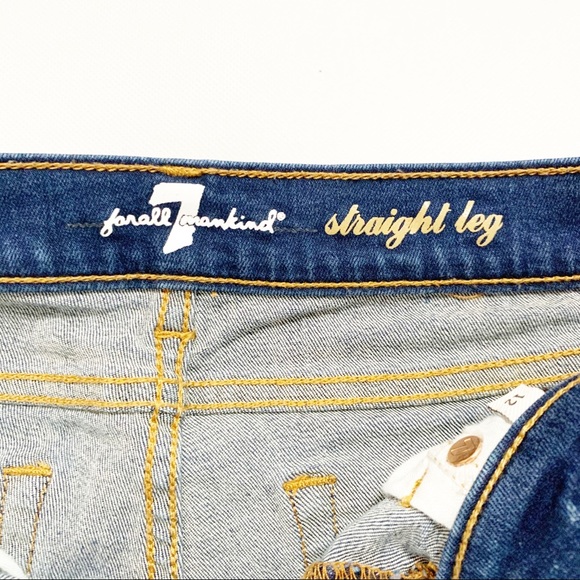 7 For All Mankind Girls Straight Leg Jeans SZ 12 - Picture 6 of 7